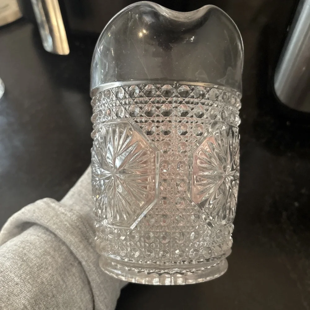 EAPG Imperial Glass Clear Amelia (Star Medallion) Imperial Glass Milk Pitcher